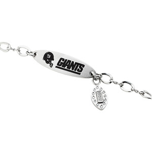  Stainless Steel 7 1/2in New York Giants Oval ID Bracelet