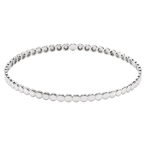 Sterling Silver Slip-on Bangle Bracelet with Bead Texture