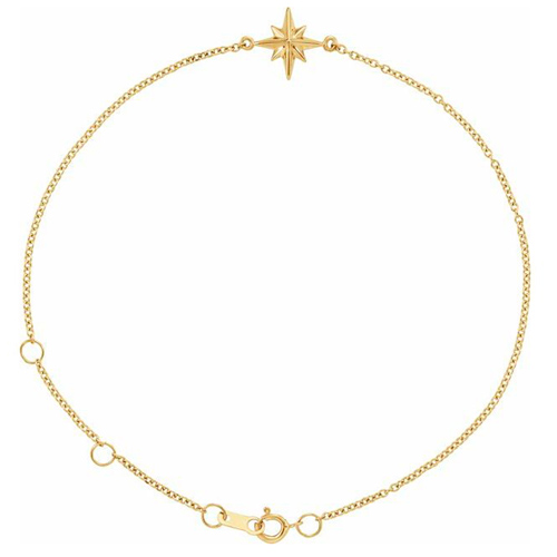 14k Yellow Gold Celestial Charm Bracelet 7.5in