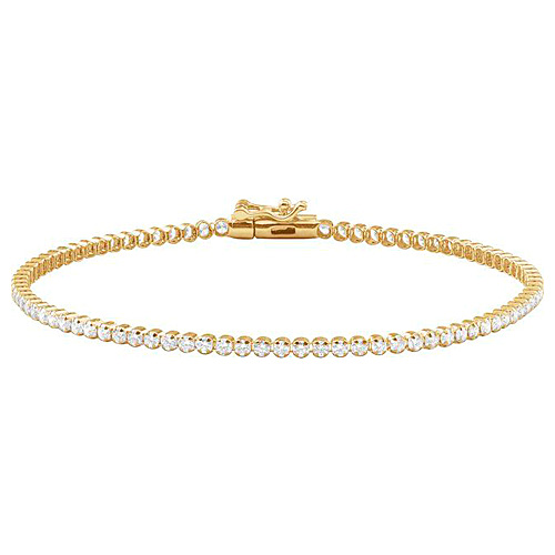 14k Yellow Gold 1 5/8 ct tw Lab Grown Diamond Line Bracelet