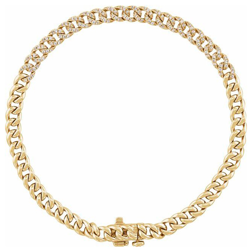 14k Yellow Gold Ladies' 0.50 ct tw Diamond Curb Link Bracelet