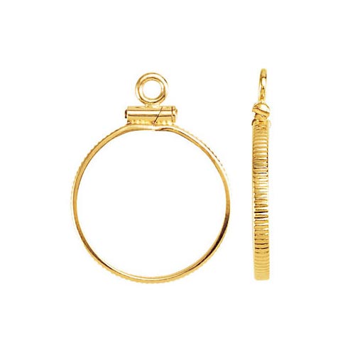 14k Yellow Gold Screw-top Coin Bezel for 1/10 Oz Panda Coin