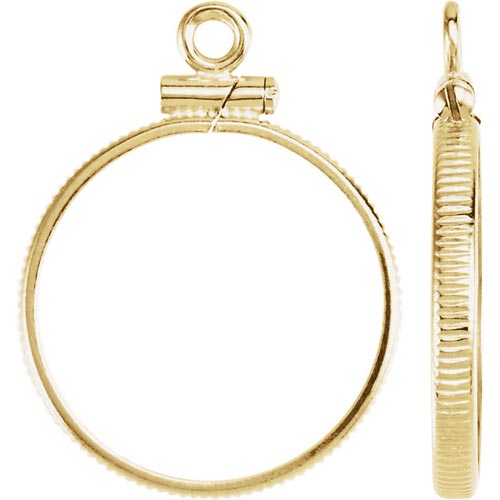 14k Yellow Gold Penny Coin Bezel Pendant