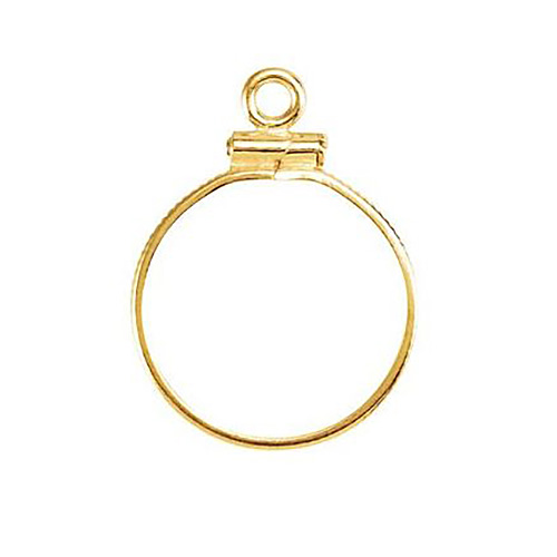 14k Yellow Gold Screw-top Coin Bezel for 1/10 Oz American Eagle Coin