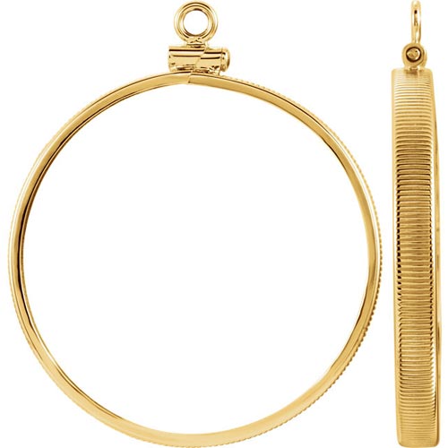 14k Yellow Gold Screw-top Coin Bezel for 1 Oz American Eagle Coin