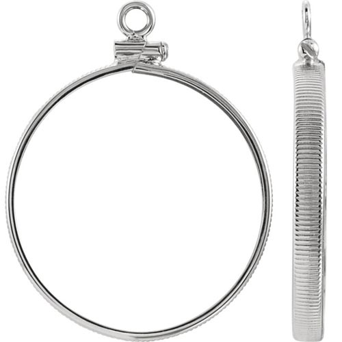 Sterling Silver Screw-top Coin Bezel for Sacagawea Dollar Coin