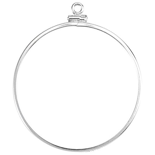 Sterling Silver Coin Bezel Pendant for US Morgan or Peace Dollar Coin