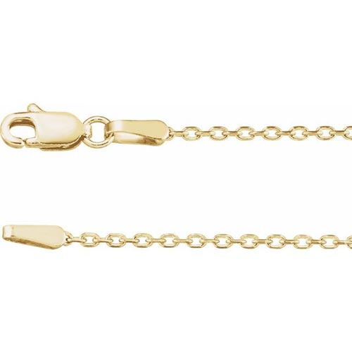 14k Yellow Gold 18in Diamond-cut Cable Chain 1.4mm