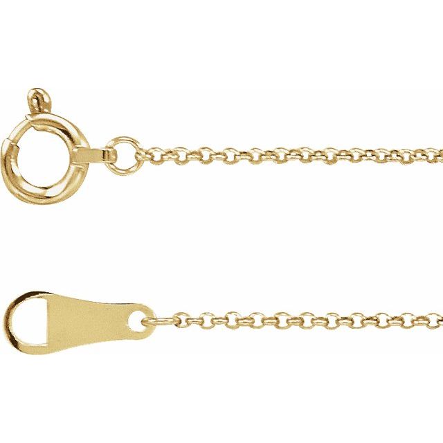 18k Yellow Gold 16in Rolo Chain 1mm