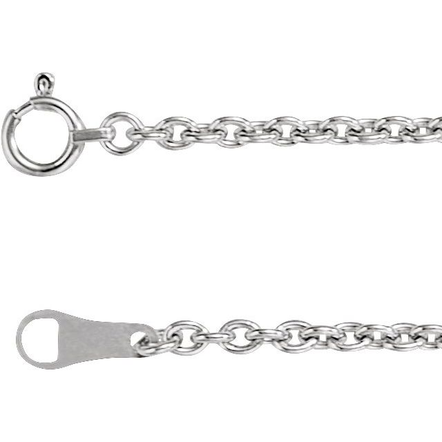 18k White Gold 16in Cable Chain 2.2mm