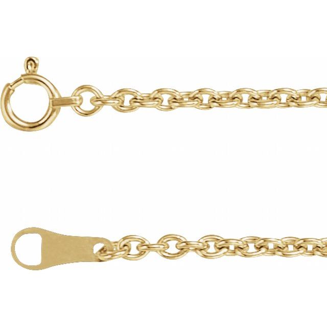 18k Yellow Gold 20in Cable Chain 2.2mm