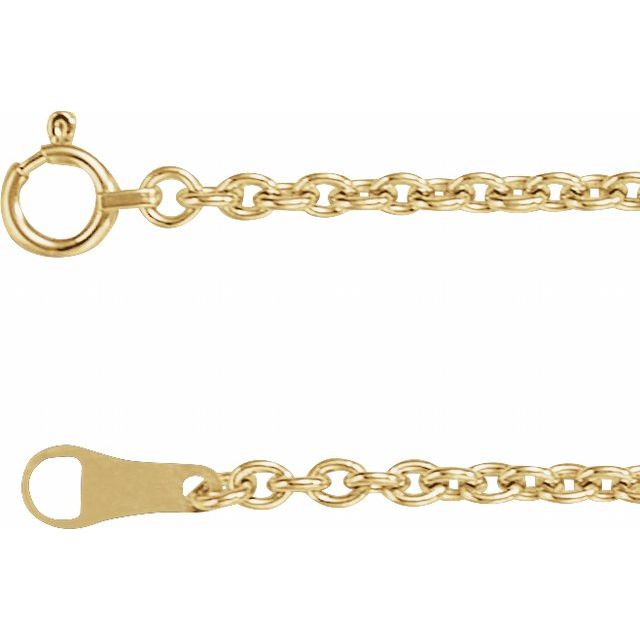 18k Yellow Gold 16in Cable Chain 2.2mm