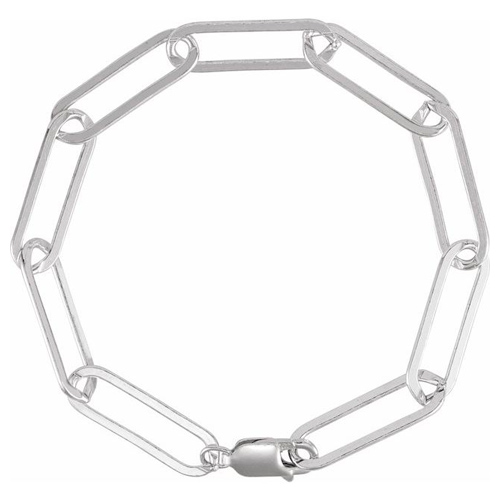 Sterling Silver Classic Paper Clip Link Bracelet