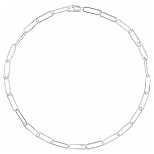 Sterling Silver Classic Paper Clip Link Necklace