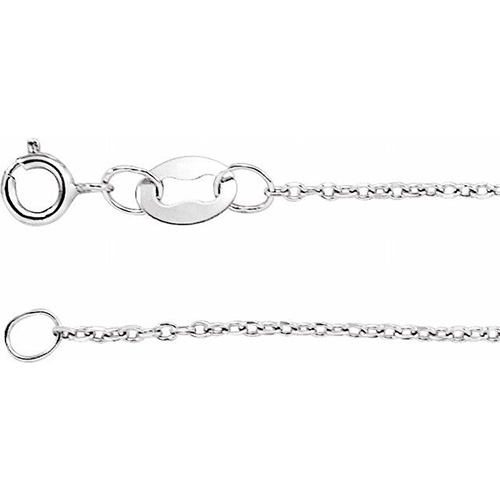 Sterling Silver 24in Diamond-cut Cable Chain 1mm