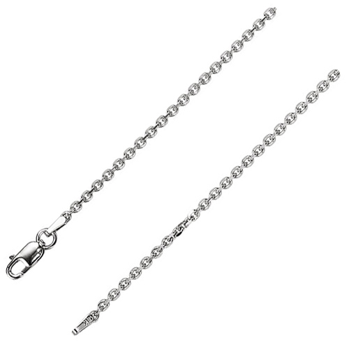 14kt White Gold 20in Diamond-cut Cable Chain 1.75mm
