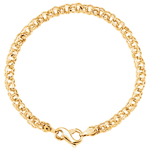 14k Yellow Gold Double Cable Link Bracelet with Infinity Symbol Clasp
