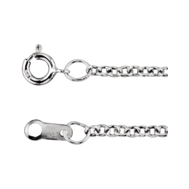 18k White Gold 16in Cable Chain 1.5mm