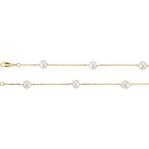 14kt Yellow Gold Freshwater Cultured Pearl 12-Station 18in Necklace