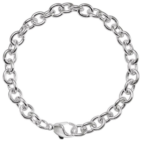 Sterling Silver 8.5in Cable Link Bracelet 10mm