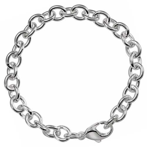  Sterling Silver 8.5in Cable Bracelet 7.75mm