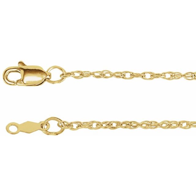 18k Yellow Gold 20in Rope Chain 1.5mm