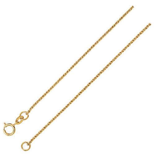 14kt Yellow Gold 20in Twisted Wheat Chain 1mm
