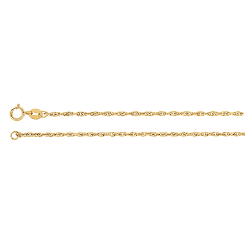 14kt Yellow Gold 16in Rope Chain 1.75mm