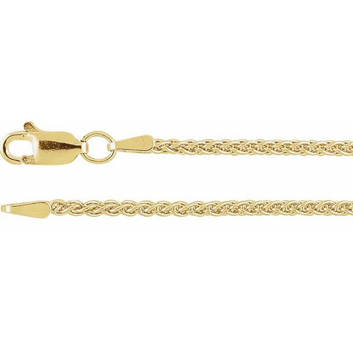 14k Yellow Gold 18in Wheat Chain 1.8mm