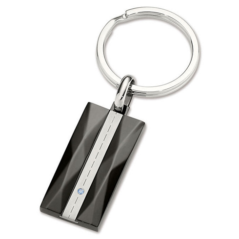 Black Plated Stainless Steel Key Chain with Titanium Center