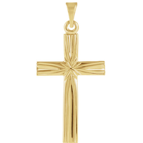 14kt Yellow Gold 7/8in Draped Cross