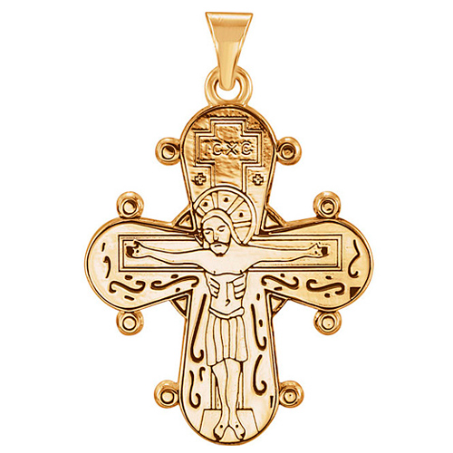 14k Yellow Gold Dagmar Cross Pendant 1in