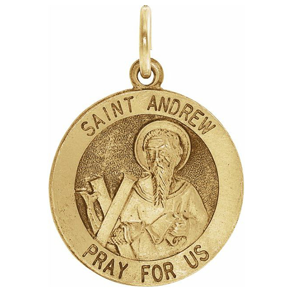 14kt Yellow Gold 18mm St. Andrew Medal