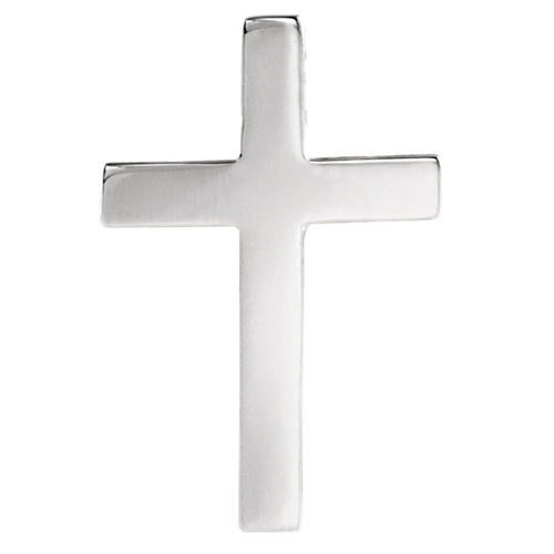 14k White Gold Cross Lapel Pin 18x12mm