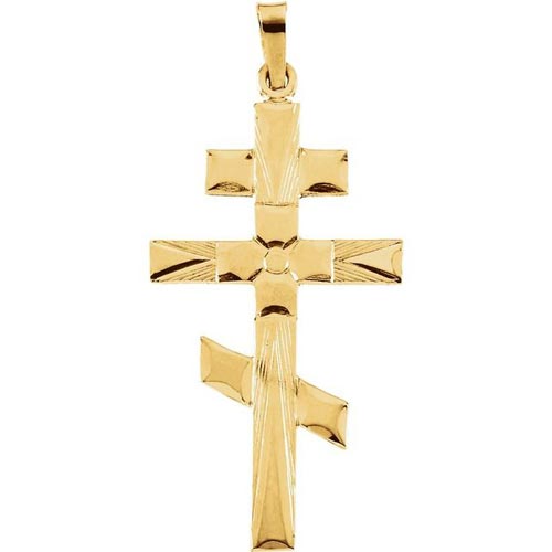 14kt Yellow Gold 1 1/4in St. Andrew Orthodox Cross