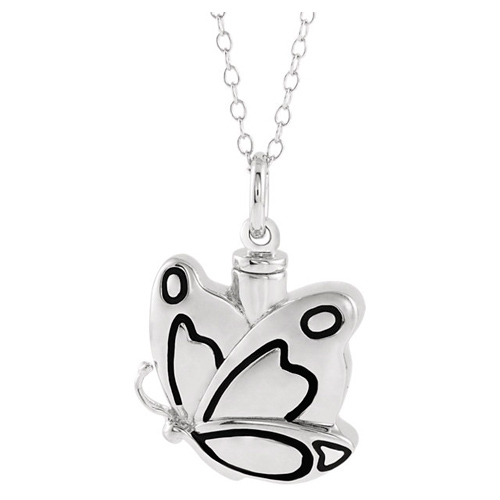 Sterling Silver Butterfly Ash Holder Necklace