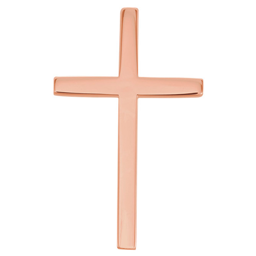 14k Rose Gold Latin Cross Pendant with Hidden Bail 1in