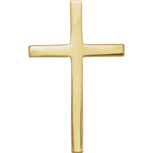 14kt Yellow Gold 7/8in Smooth Classic Cross with Hidden Bail