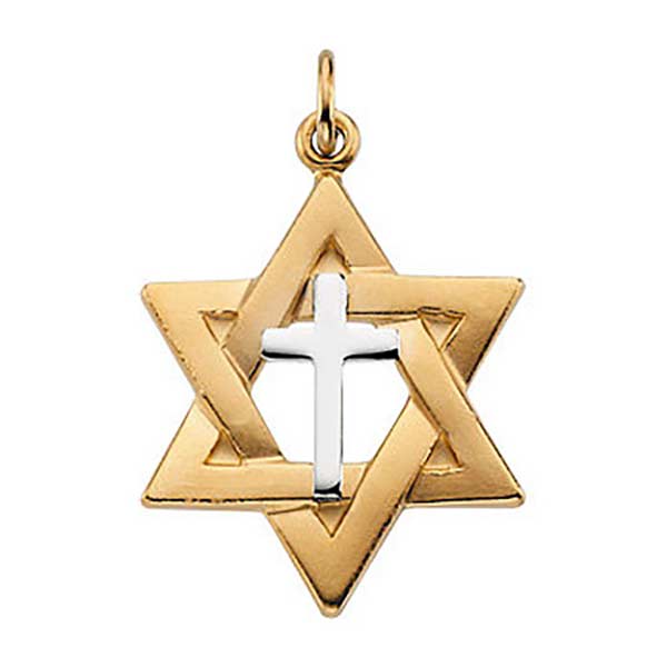 Gold Filled and Sterling Silver Star of David Cross Necklace