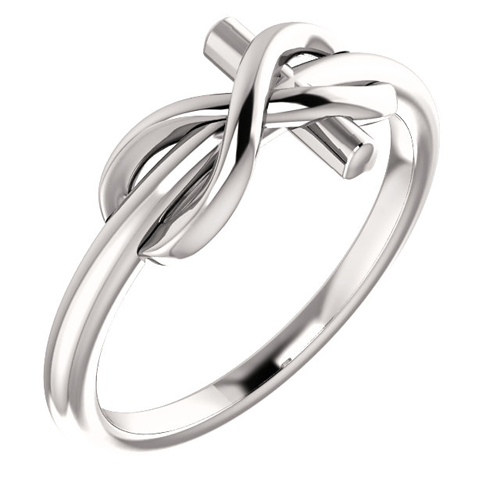 14kt White Gold Infinity Wrapped Cross Ring