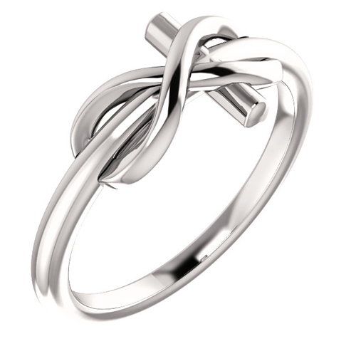 14kt White Gold Infinity Wrapped Cross Ring