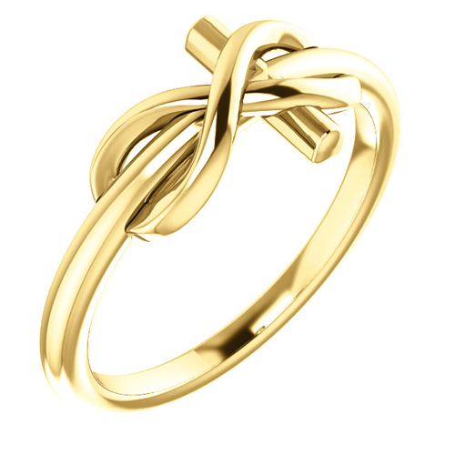 14kt Yellow Gold Infinity Wrapped Cross Ring