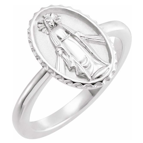 Sterling Silver Miraculous Medal Ring