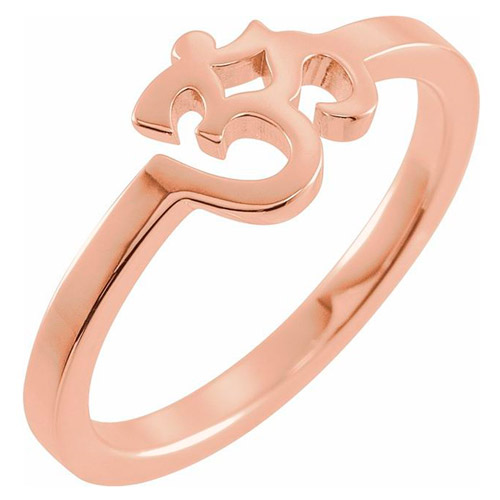 14k Rose Gold Om Ring