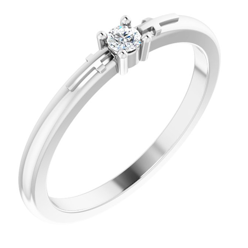 14k White Gold .06 ct Diamond Cross Promise Ring