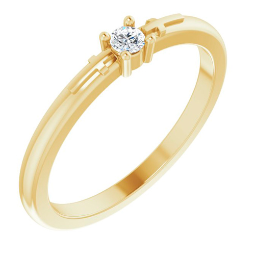14k Yellow Gold .06 ct Diamond Cross Promise Ring