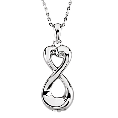 Sterling Silver infinite Love Ash Holder Necklace