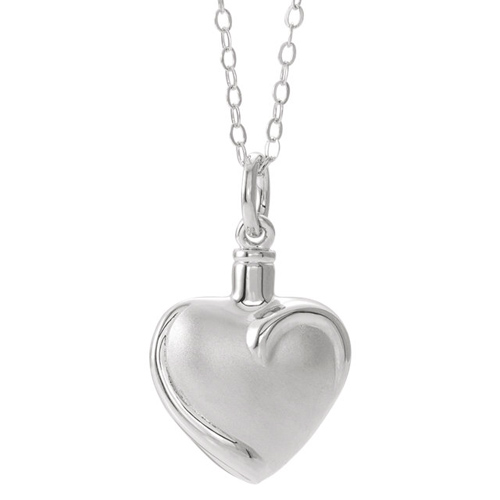 Sterling Silver Heart Ash Holder Necklace 18in
