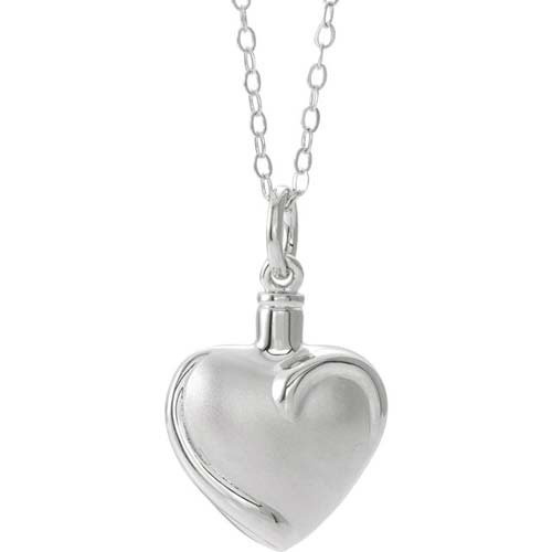 10k White Gold Heart Ash Holder Necklace
