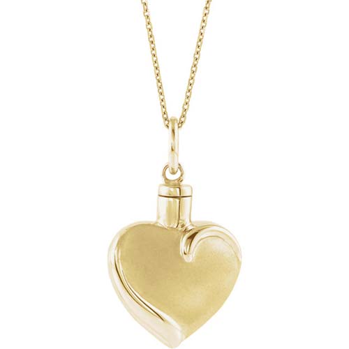 10k Yellow Gold Heart Ash Holder Necklace